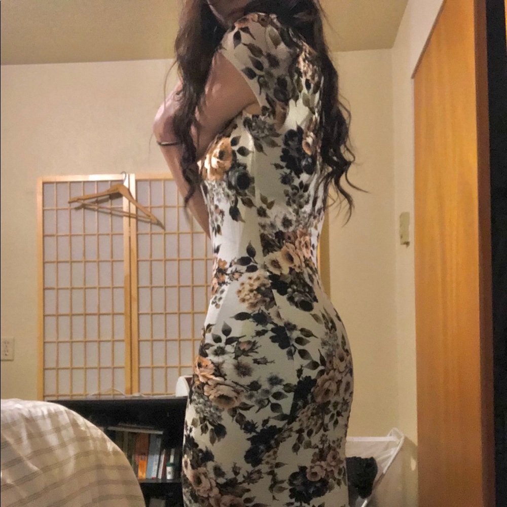 Long Form Fitting Floral Dress
